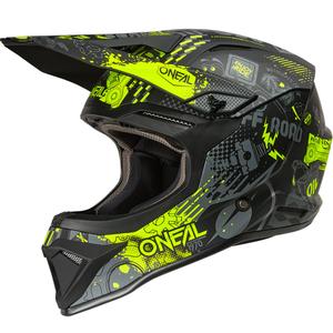 Motocross-Helm O'Neal 1SRS Vibrant matt schwarz-fluoreszierend gelb