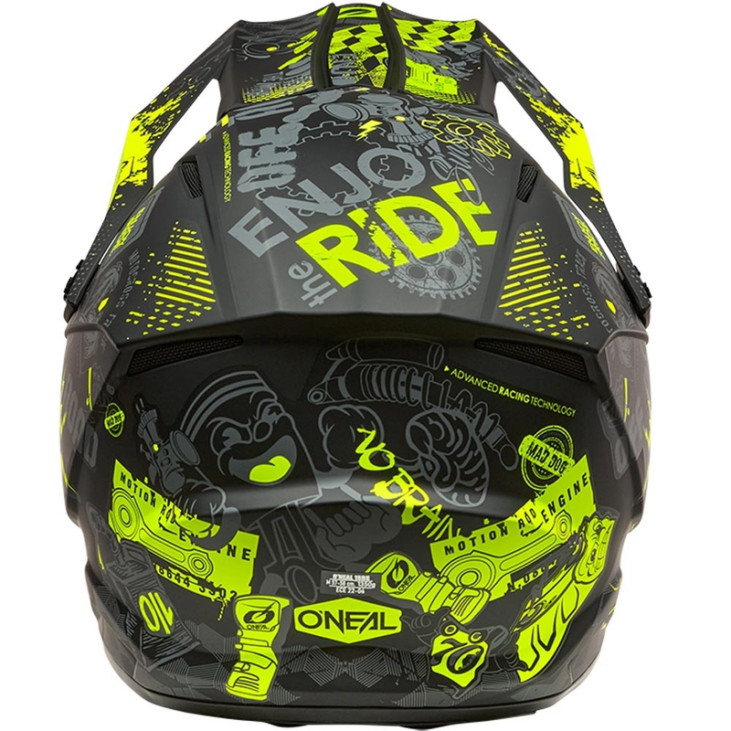 Motocross-Helm O'Neal 1SRS Vibrant matt schwarz-fluoreszierend gelb