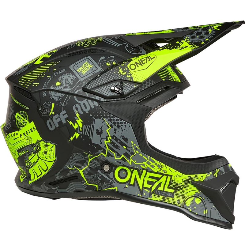 Motocross-Helm O'Neal 1SRS Vibrant matt schwarz-fluoreszierend gelb