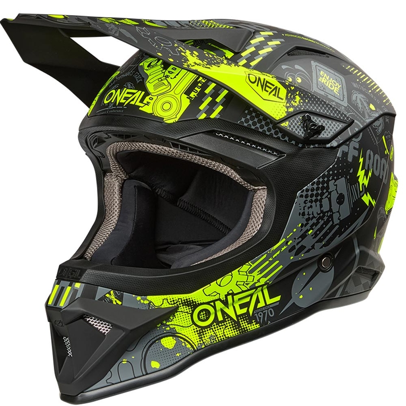 Motocross-Helm O'Neal 1SRS Vibrant matt schwarz-fluoreszierend gelb