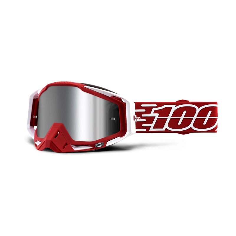 Motocrossbrille 100% RACECRAFT PLUS Gustavia (silber verspiegeltes Plexiglas)