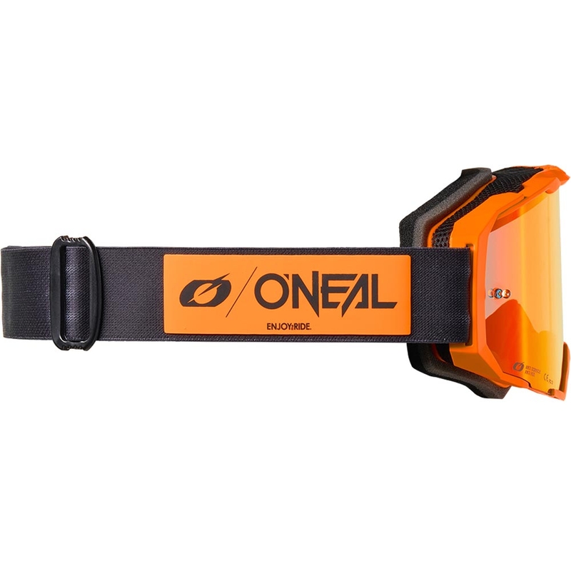 Motocross-Brille O'Neal B-22 Core, schwarz-orange mit verspiegeltem rotem Plexiglas