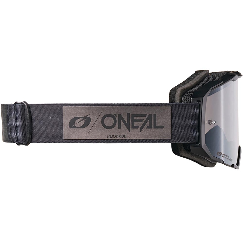 Motocross-Brille O'Neal B-22 Core, schwarz-grau mit verspiegeltem silbernem Plexiglas