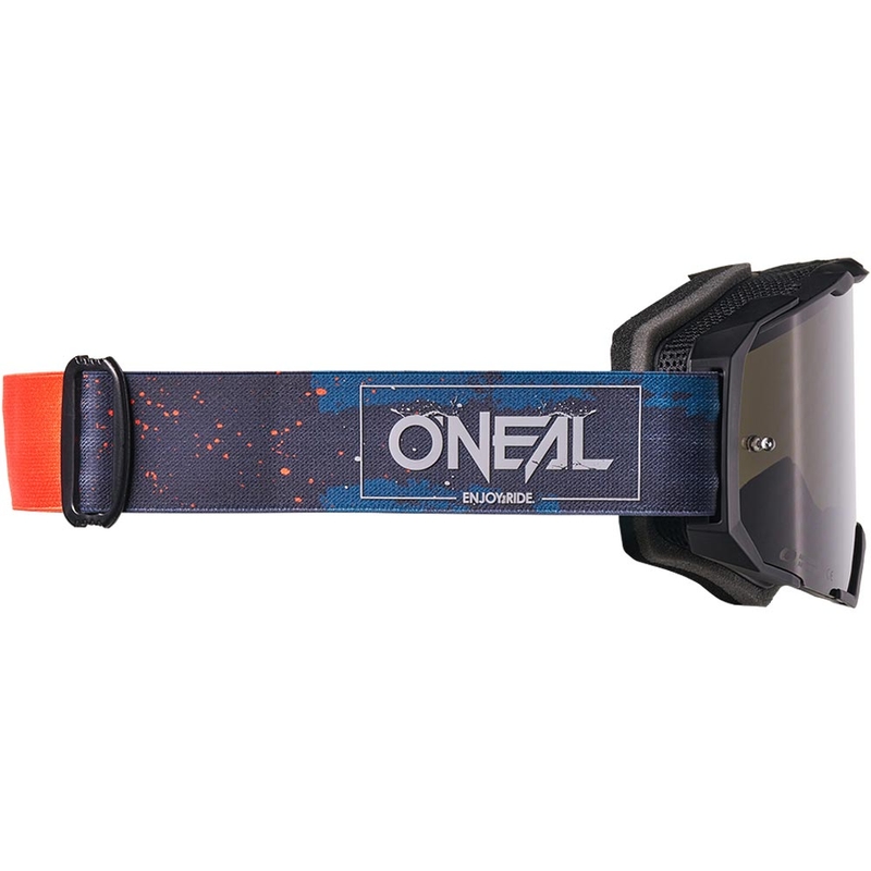 Motocross-Brille O'Neal B-22, blau-orange lackiert mit grauem Plexiglas