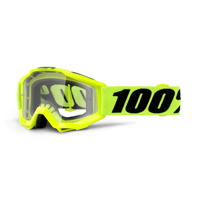 Kinder-Motocrossbrille 100% Accuri JR fluo gelb (klares Plexiglas)