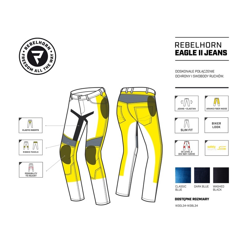 Rebelhorn Eagle II Blaue Motorradjeans Ausverkauf