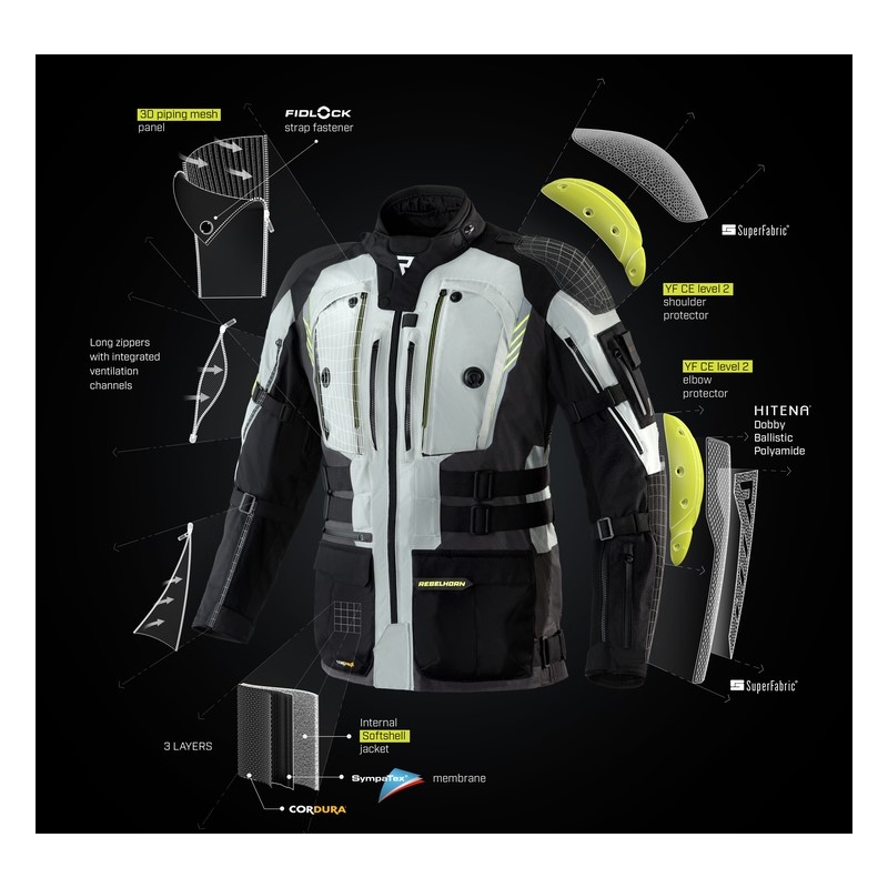 Rebelhorn Patrol Schwarze Motorradjacke