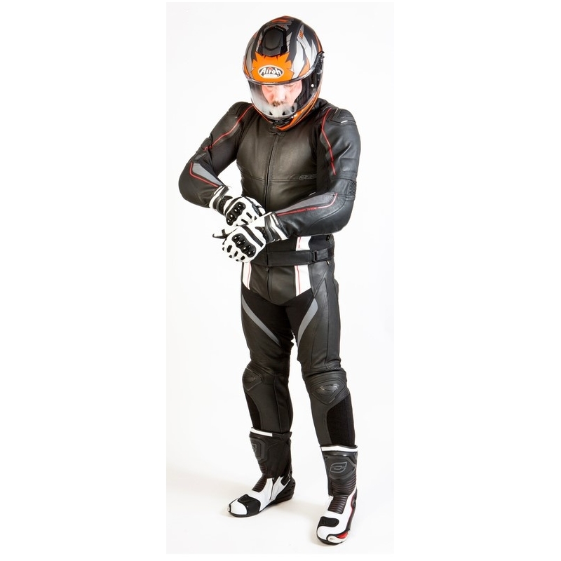 Ozone Volt Schwarz-Weiß-Motorradjacke Ausverkauf