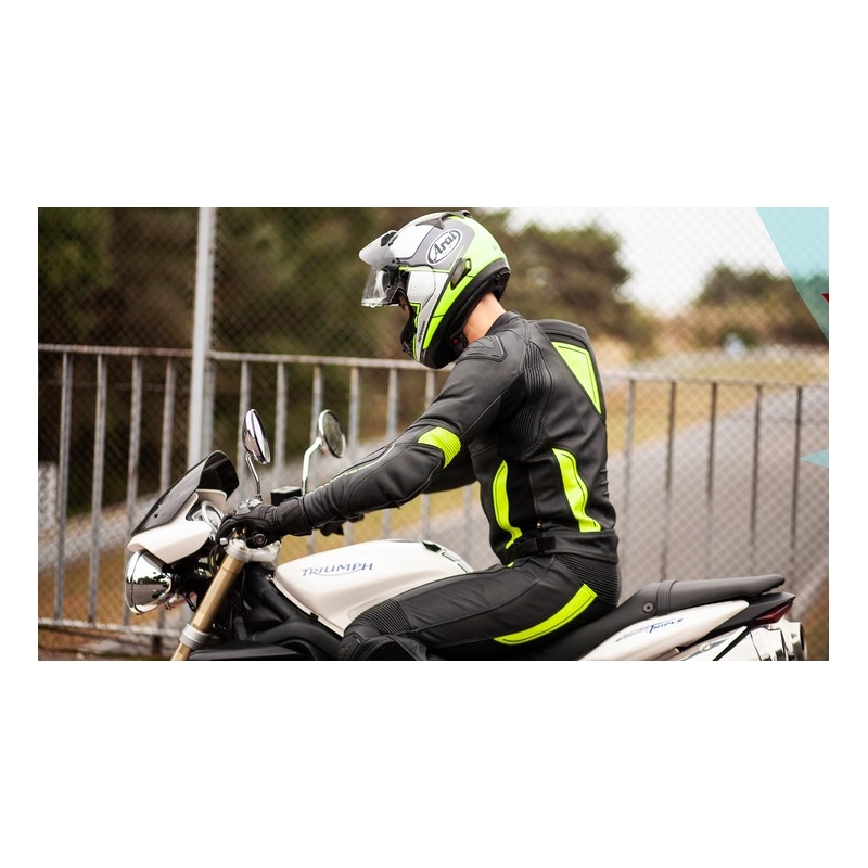 Motorradjacke Ozone Volt schwarz-fluorgelb