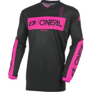Damen-Motocross-Trikot O'Neal Element Racewear schwarz-pink