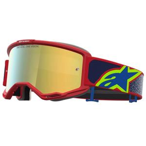 Alpinestars Vision 5 Drag Motocross-Brille rot-blau-fluoreszierend gelb
