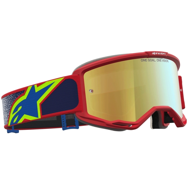 Alpinestars Vision 5 Drag Motocross-Brille rot-blau-fluoreszierend gelb