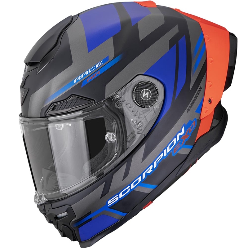 Scorpion EXO-RACE Air Carbon Fury Integralhelm für Motorräder, matt schwarz-grau-blau