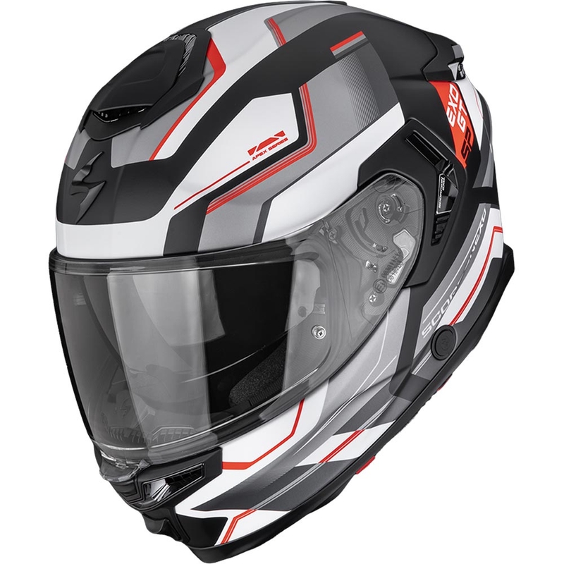 Scorpion EXO-GT SP Air Arkon Integralhelm für Motorräder, matt schwarz-silber-rot