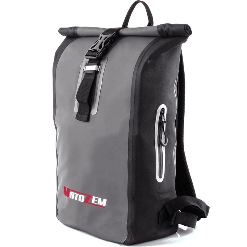 MotoZem wasserdichter Rucksack schwarz-grau