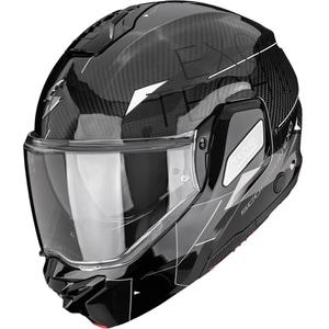 Scorpion EXO-TECH II Carbon Viator Klapphelm für Motorräder, schwarz-silber