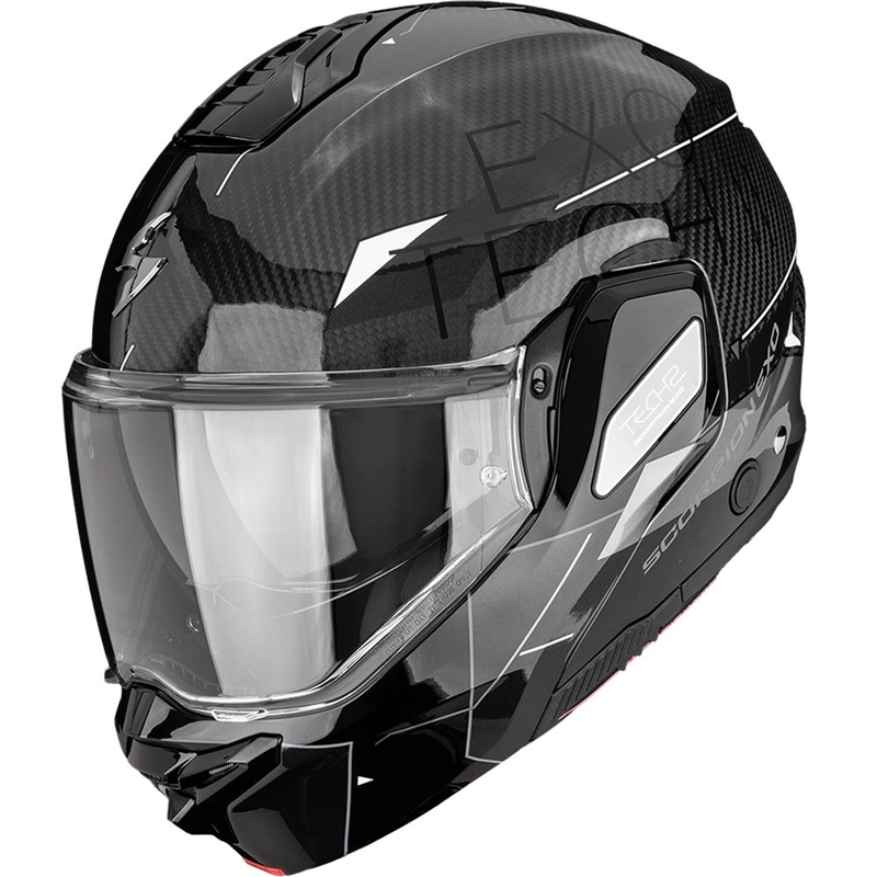 Scorpion EXO-TECH II Carbon Viator Klapphelm für Motorräder, schwarz-silber