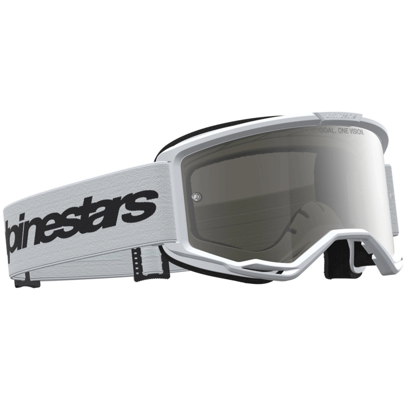 Alpinestars Vision 3 Wordmark Motocross-Brille weiß-schwarz
