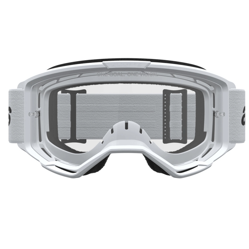 Alpinestars Vision 3 Wordmark Motocross-Brille, weiß-schwarz mit klarem Plexiglas