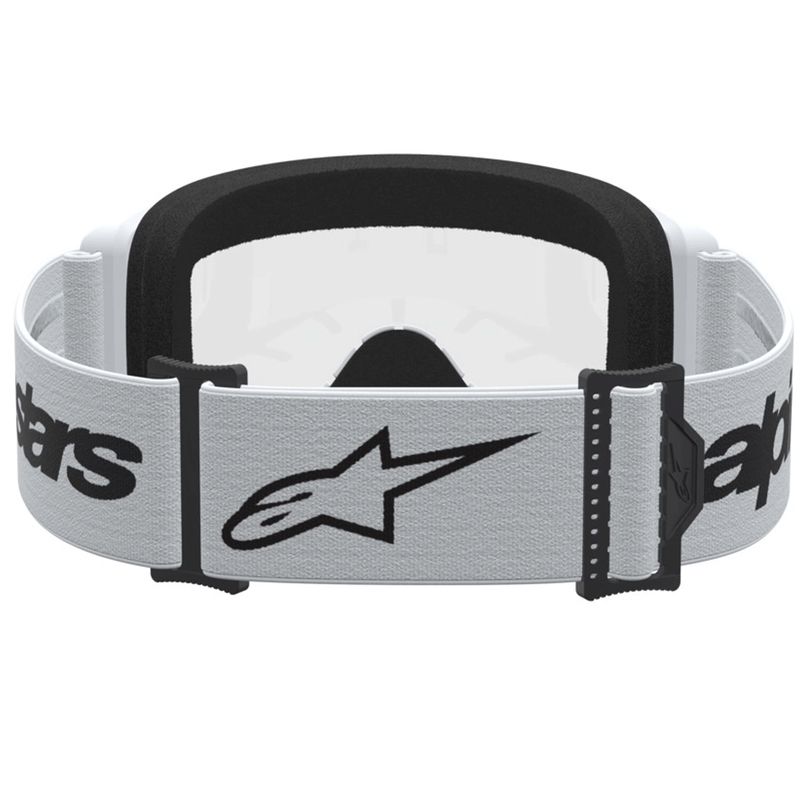 Alpinestars Vision 3 Wordmark Motocross-Brille, weiß-schwarz mit klarem Plexiglas