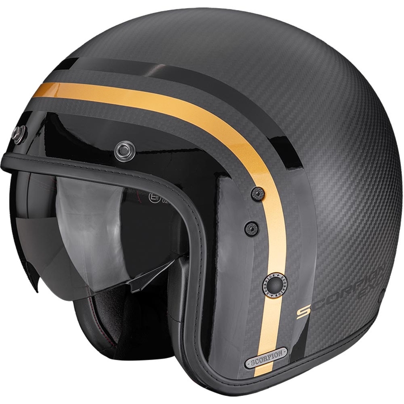 Scorpion Belfast II Carbon Regal offener Motorradhelm, Matt Schwarz-Gold