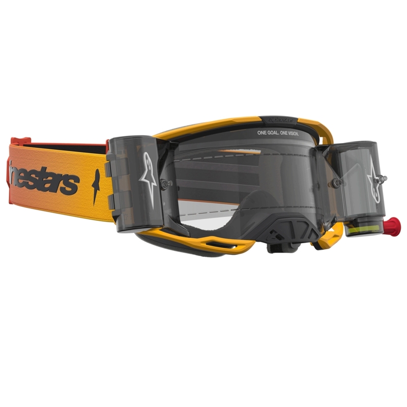 Alpinestars Vision 8 Amber Roll-Off Motocross-Brille Gelb-Rot-Schwarz