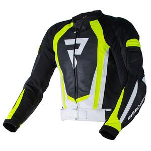 Motorradjacke Rebelhorn Piston II PRO schwarz-weiss-fluo gelb Ausverkauf