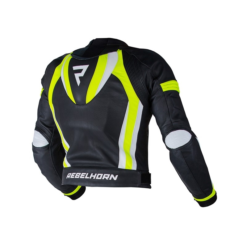 Motorradjacke Rebelhorn Piston II PRO schwarz-weiss-fluo gelb Ausverkauf