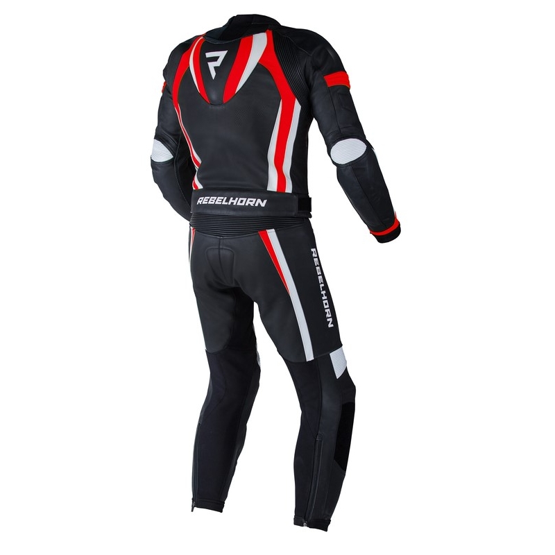 Rebelhorn Piston II PRO schwarz-weiß-fluorrot Motorradoverall Ausverkauf