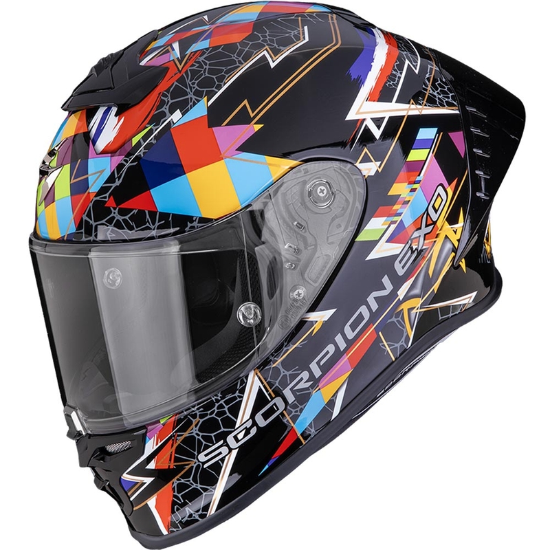 Scorpion EXO-R1 EVO II Air Pouls Integralhelm für Motorräder, schwarz-mehrfarbig