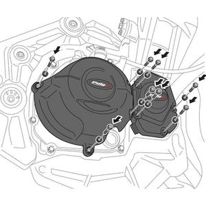 Engine protective covers PUIG 22608N schwarz included 3 covers