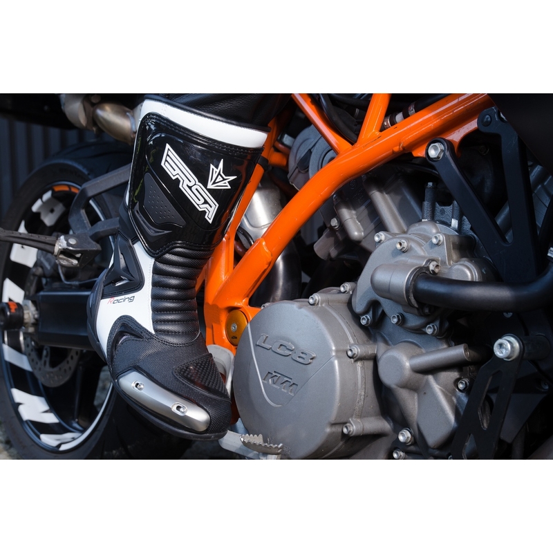Moto Schuhe RSA Racing II weiß-schwarz Ausverkauf