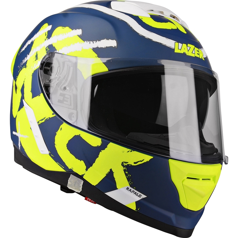 Integral Motorradhelm Lazer Rafale Street blau-weiß-fluo gelb Ausverkauf