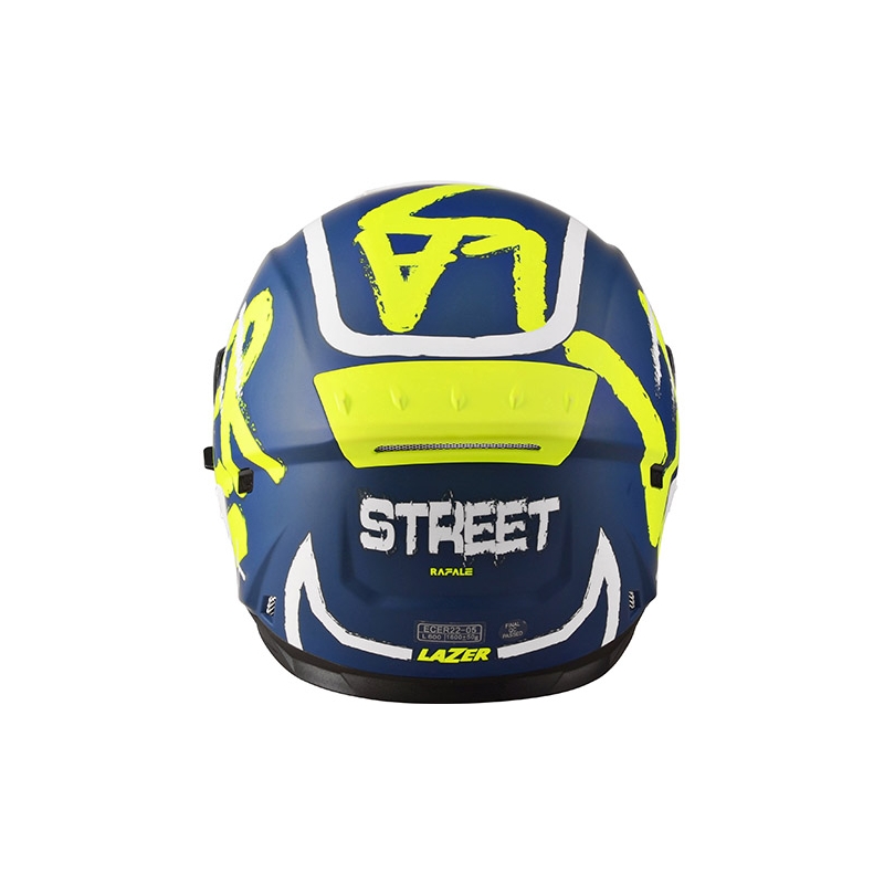 Integral Motorradhelm Lazer Rafale Street blau-weiß-fluo gelb Ausverkauf