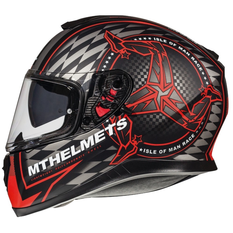 MT Thunder 3 SV Isle Of Man schwarz-grau-rot Integral Motorradhelm Ausverkauf