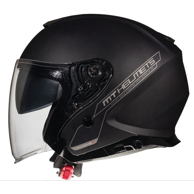 Offener Motorradhelm MT Thunder 3 SV Solid Black Matte Ausverkauf