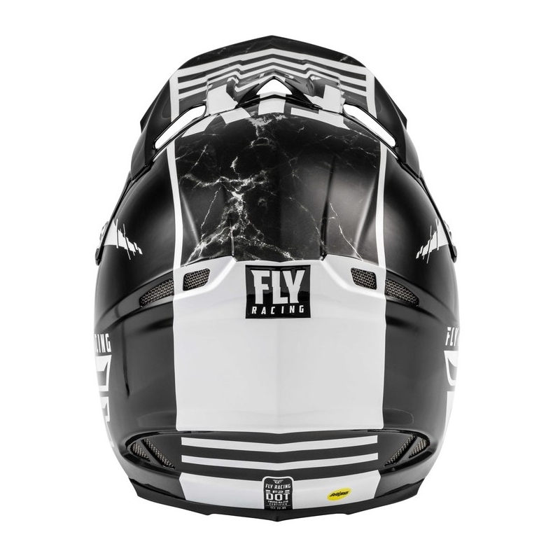 Motocross Helm FLY Racing F2 Carbon Granit weiß-schwarz-grau