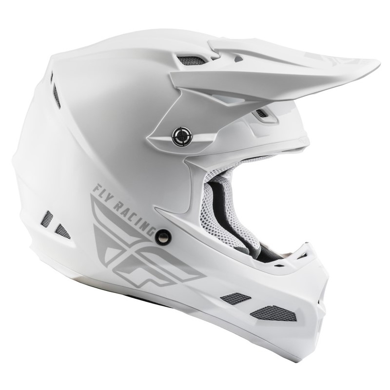 Motocross Helm FLY Racing F2 Carbon Solid weiß