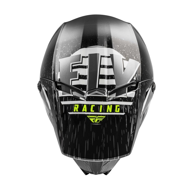 Motocross-Helm FLY Racing Kinetic K120 schwarz-weiß-fluo gelb