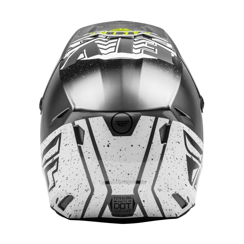 Motocross-Helm FLY Racing Kinetic K120 schwarz-weiß-fluo gelb
