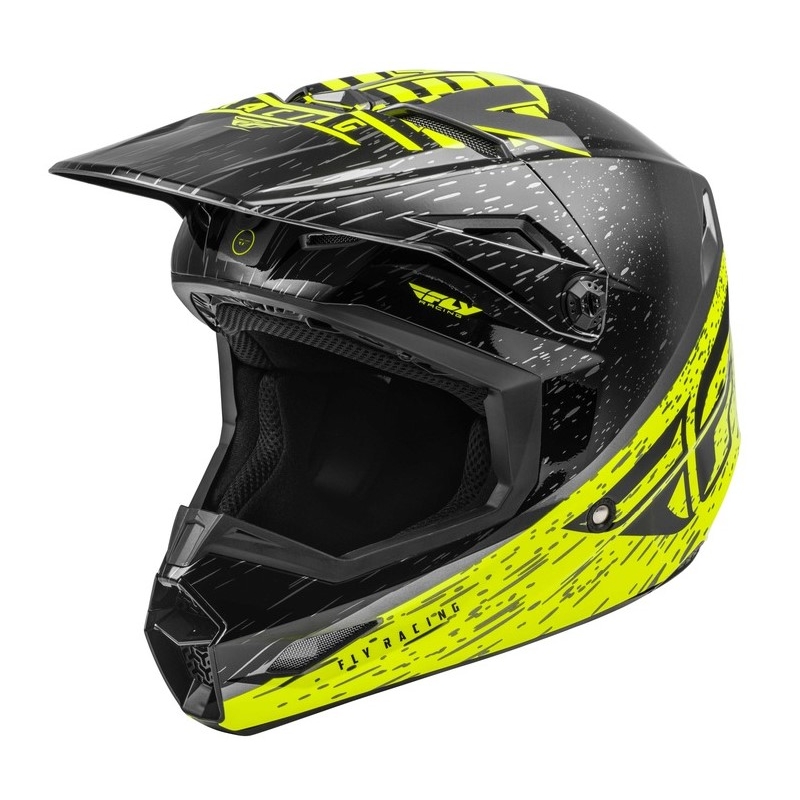 Motocross Helm FLY Racing Kinetic K120 schwarz-grau-fluo gelb