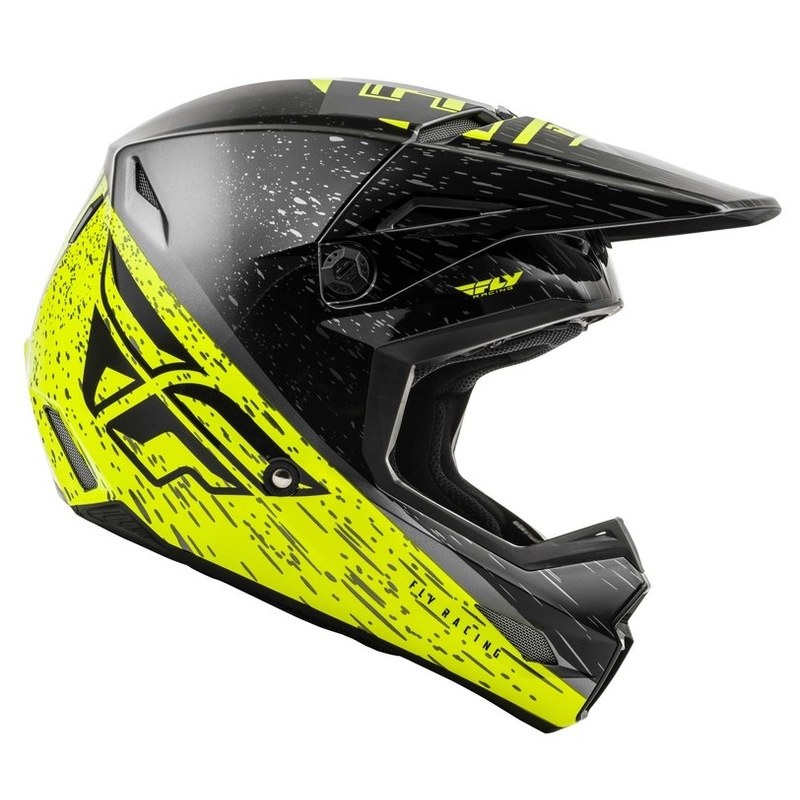 Motocross Helm FLY Racing Kinetic K120 schwarz-grau-fluo gelb