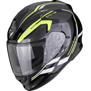 Scorpion EXO-491 KRYPTA Integralhelm für Motorräder, schwarz-fluoreszierend gelb-weiß