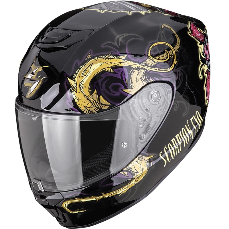 Scorpion EXO-391 Mumia Integralhelm für Motorräder, schwarz-chameleon