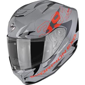 Scorpion EXO-391 Key Integralhelm für Motorräder, grau-schwarz-rot