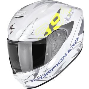 Scorpion EXO-391 Key Integralhelm für Motorräder, weiß-silber-fluoreszierend gelb