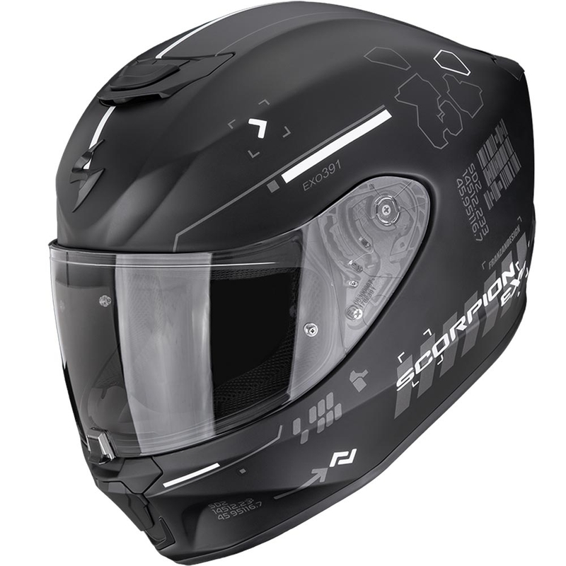 Scorpion EXO-391 Iron Integralhelm für Motorräder, matt schwarz-silber