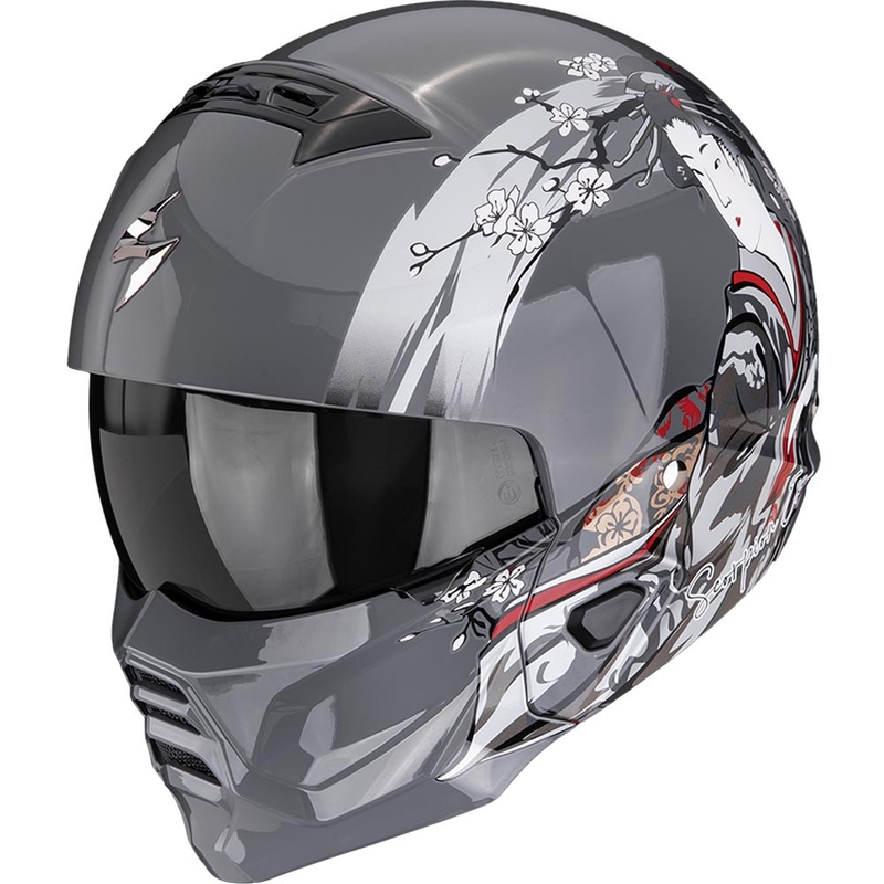 Modularer Motorradhelm Scorpion EXO-COMBAT II Demure Silber