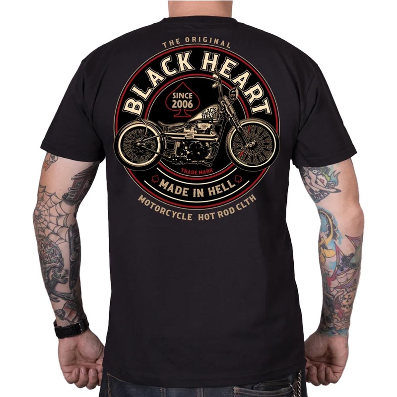 Schwarzes Herz-Trapper-T-Shirt