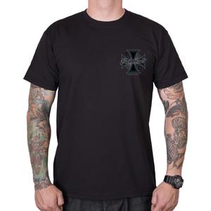 Schwarzes T-Shirt mit Herz-Chopper-Kreuz